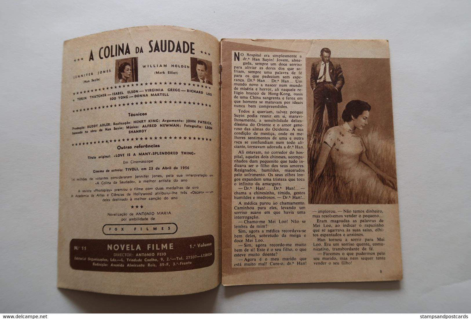 Portugal Revue Cinéma Movies Mag 1956 Love Is A Many-splendored Thing Jennifer Jones William Holden Rex Harrisson - Cinéma & Télévision