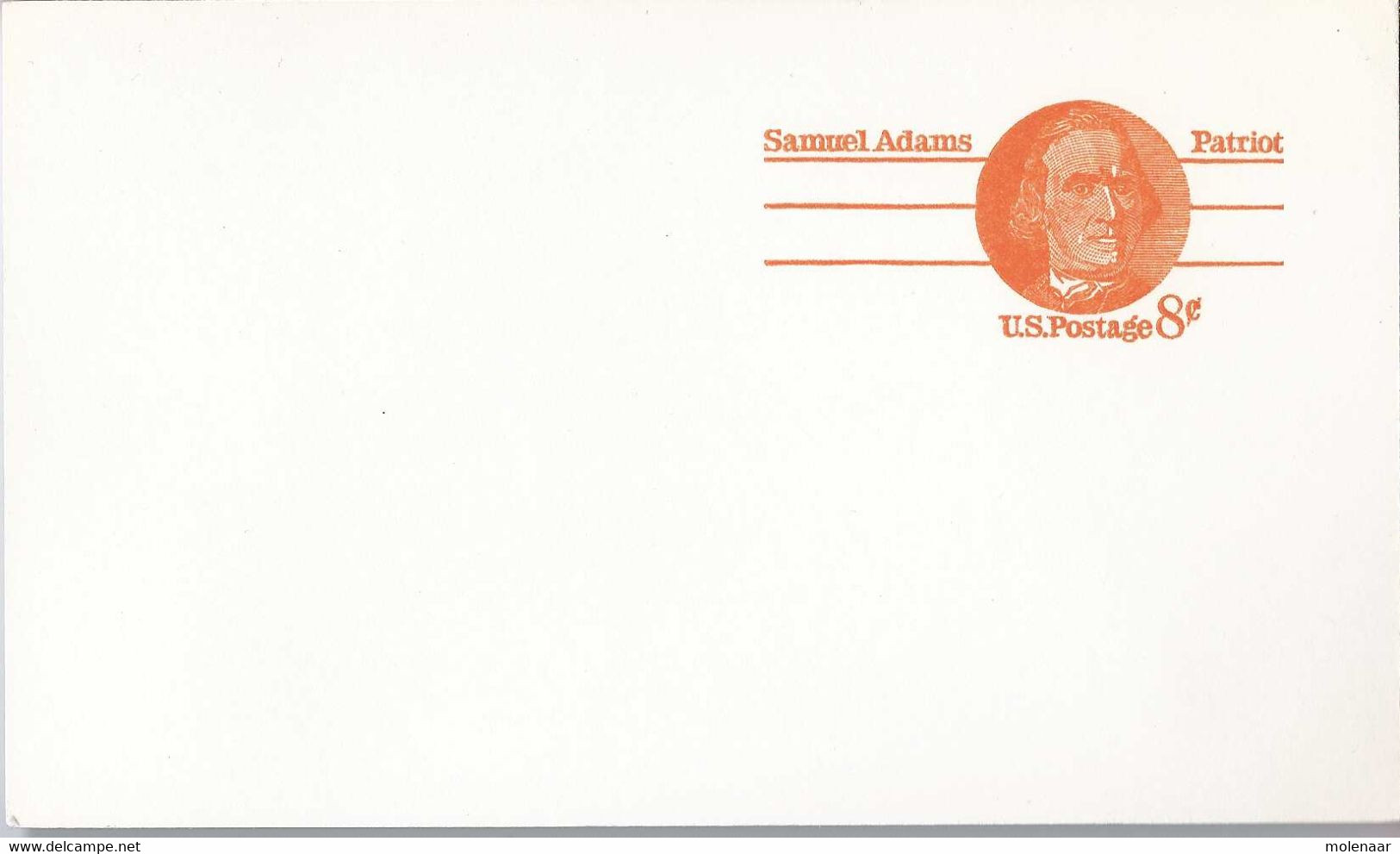 Verenigde Staten  Postwaardestukken Briefkaart Samuel Adams 8ct Ongebruikt (9179) - 1961-80