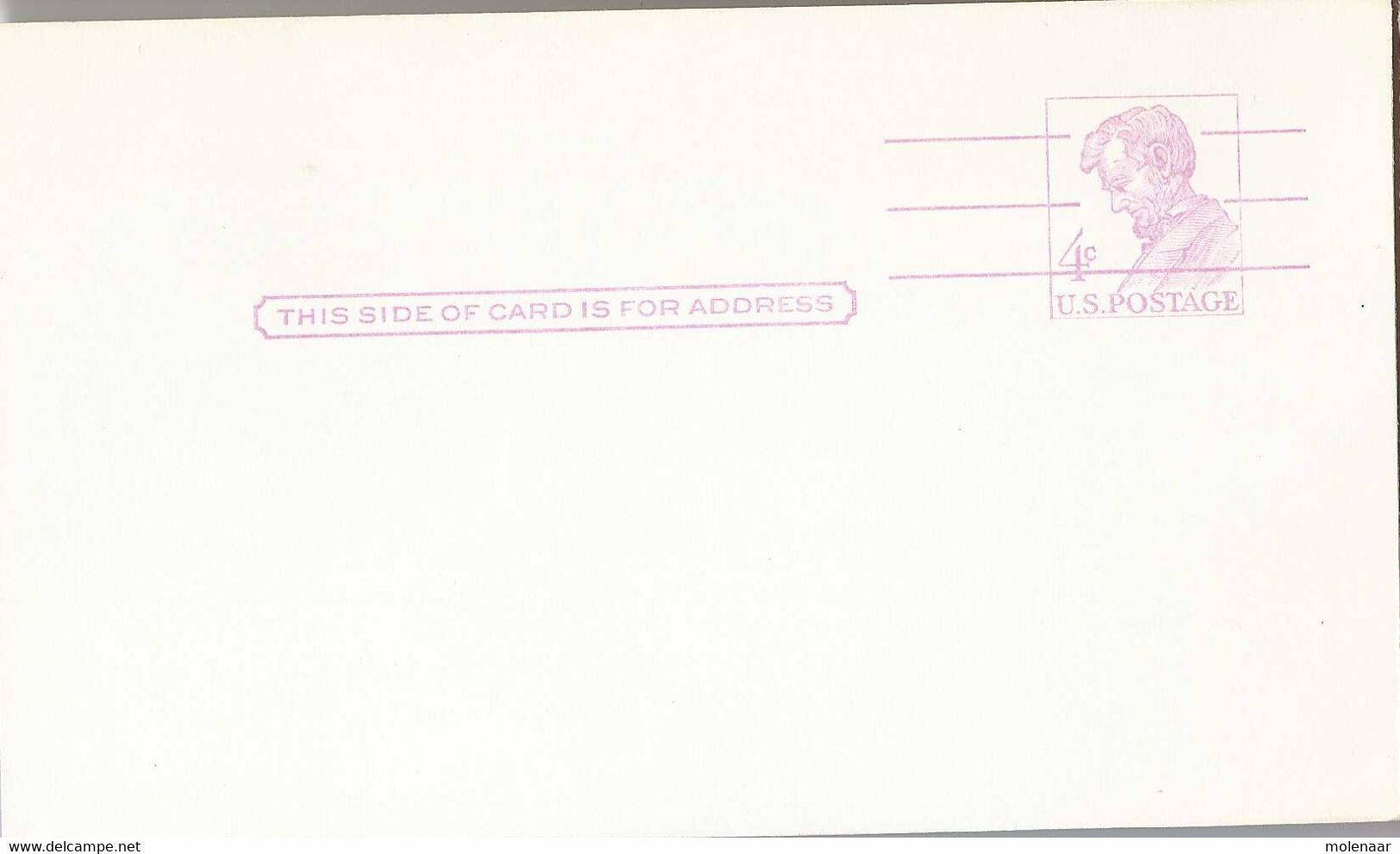 Verenigde Staten  Postwaardestukken Briefkaart Abraham Lincoln 4ct Ongebruikt (9180) - 1941-60