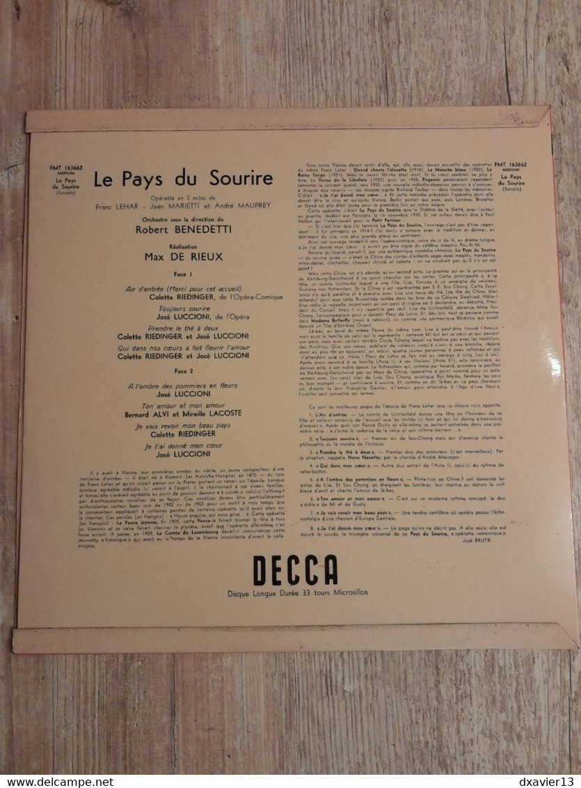 33T - Opérette - Le Pays Du Sourire - Opérette En 3 Actes De Franz Lehar (1961) - Opera / Operette