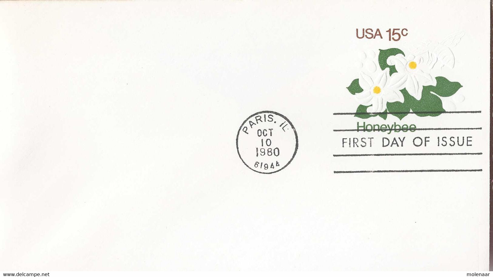 Verenigde Staten  Postwaardestukken Omslag1e Dag Stempel Oct-10-1980 (9191) - 1961-80