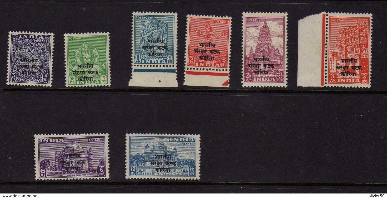 Inde (1953)  -  Franchise - Pour Les Troupes En Coree - Neufs** - MNH - Militärpostmarken