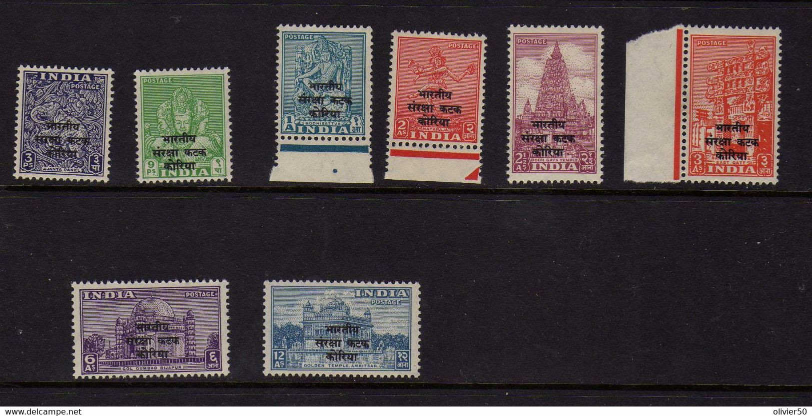 Inde (1953)  -  Franchise - Pour Les Troupes En Coree - Neufs** - MNH - Militaire Vrijstelling Van Portkosten