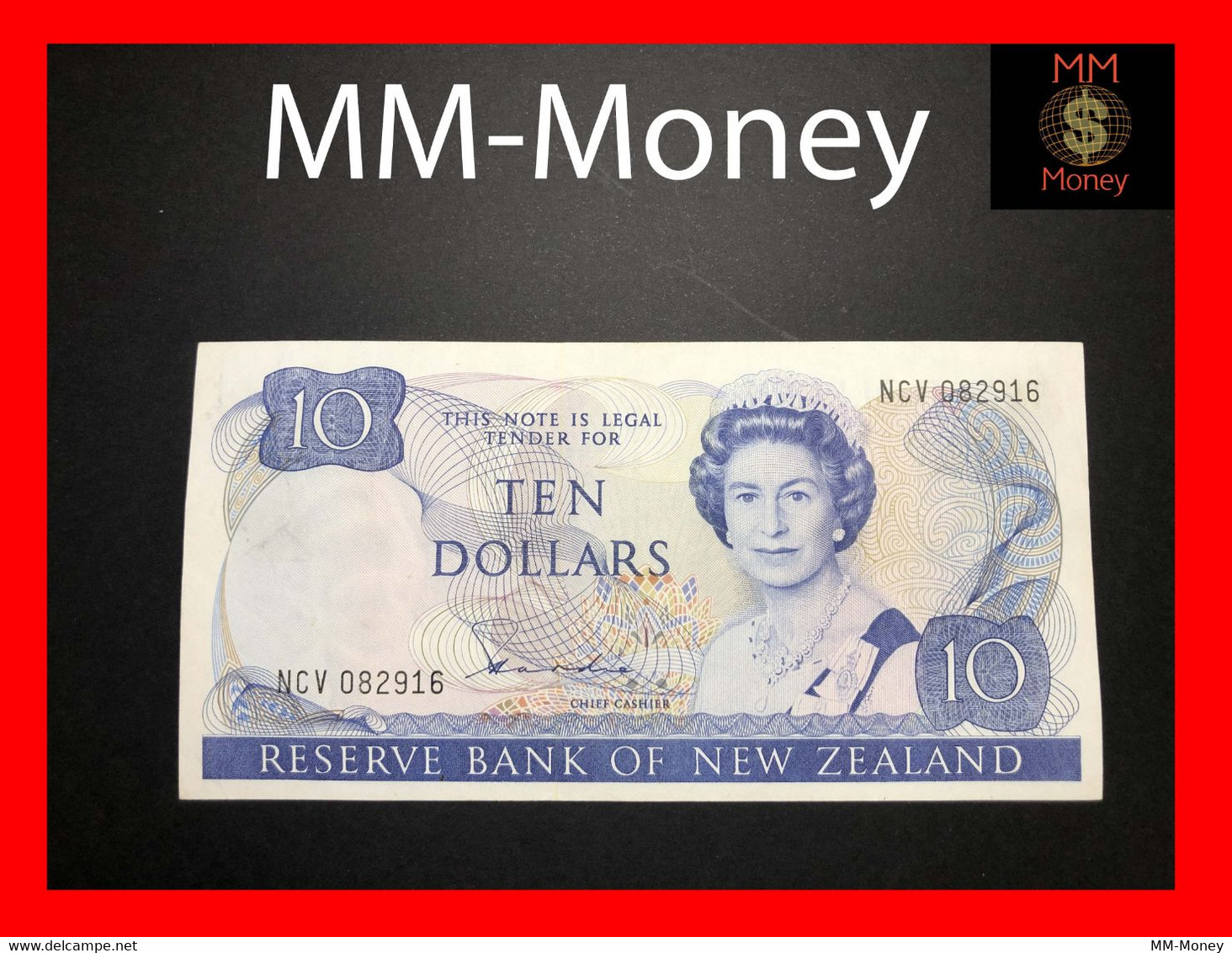 NEW ZEALAND  10  $  1981  P. 172  "sig. Hardie"      XF - Nueva Zelandía