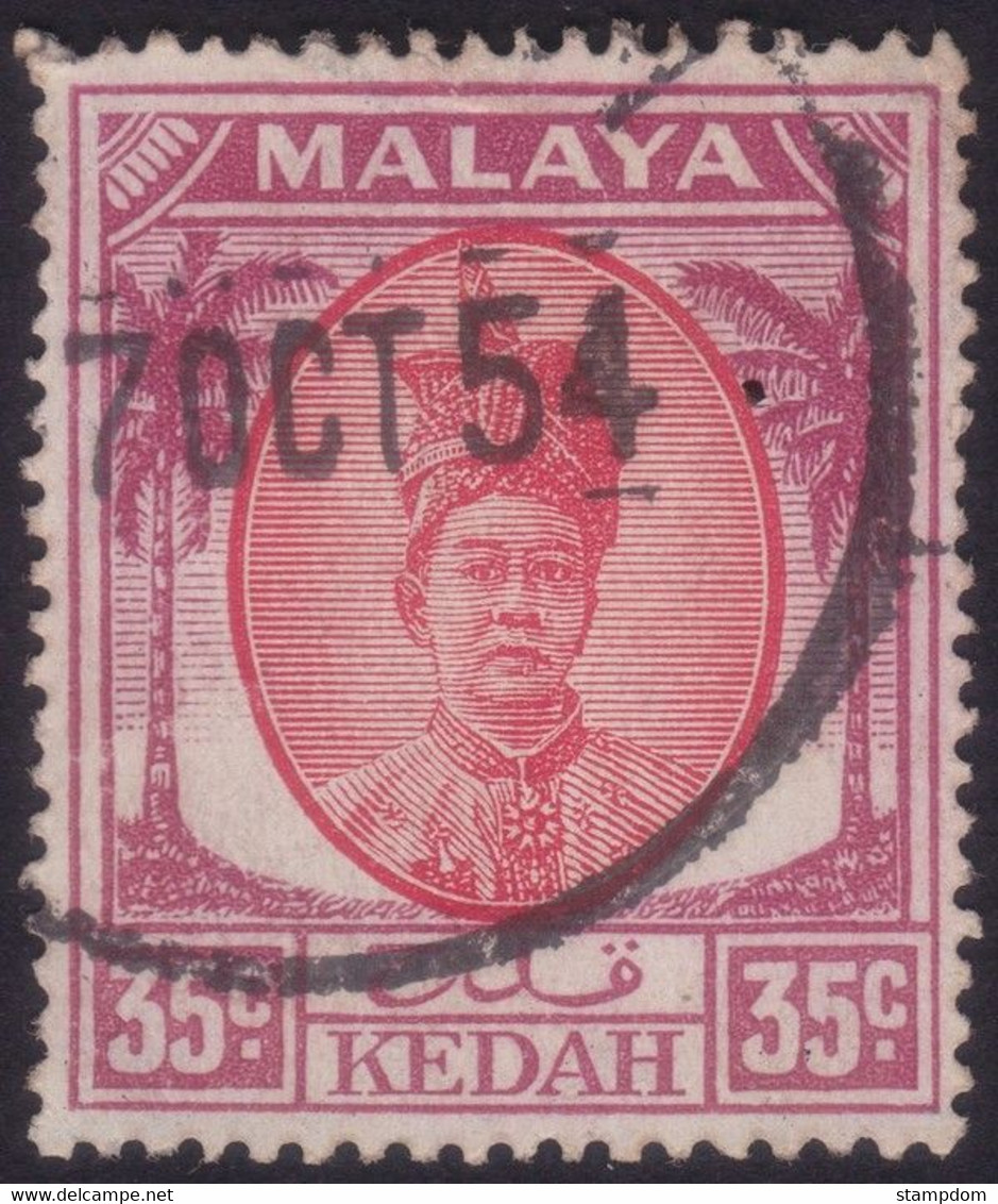 MALAYA KEDAH 1952 35c Palm Tree Sc#77- USED @N211 - Kedah