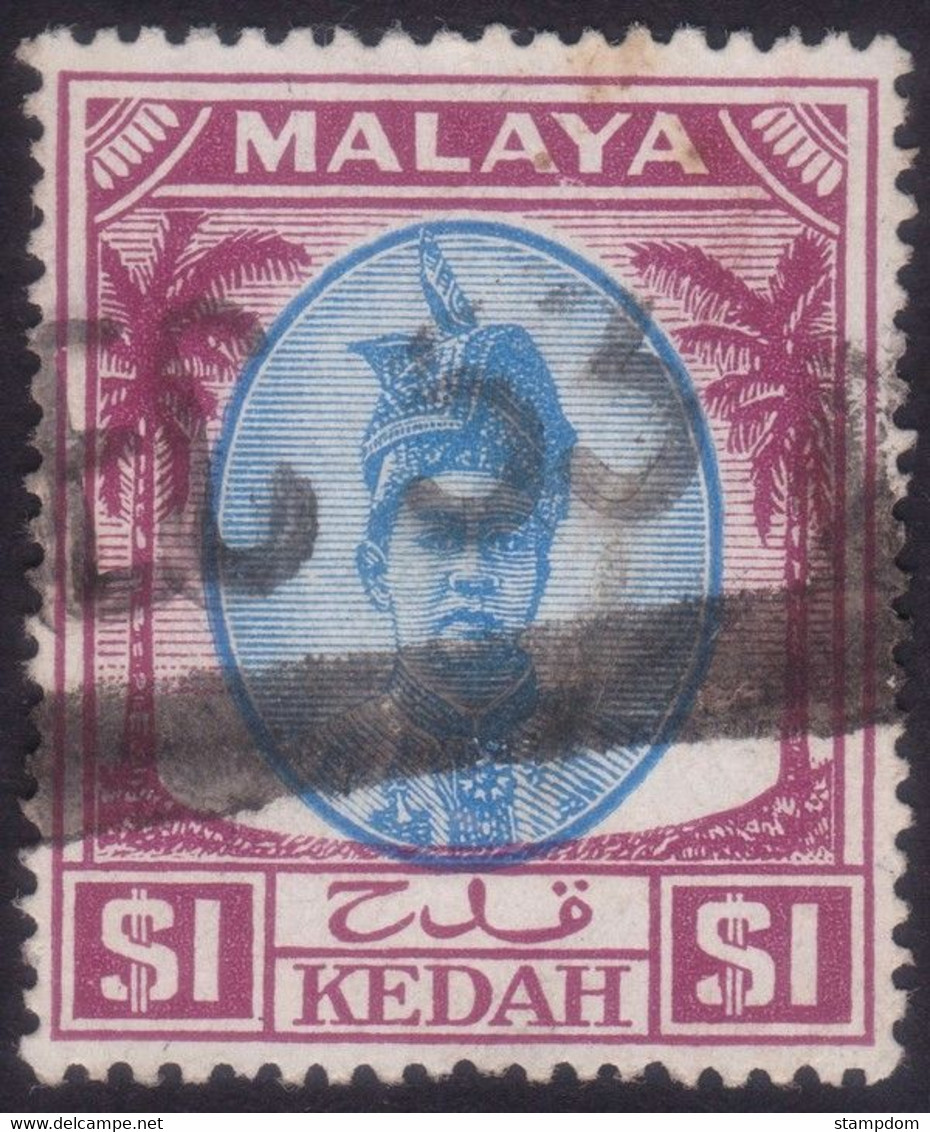 MALAYA KEDAH 1950 $1 Palm Tree Sc#79- USED @N212 - Kedah