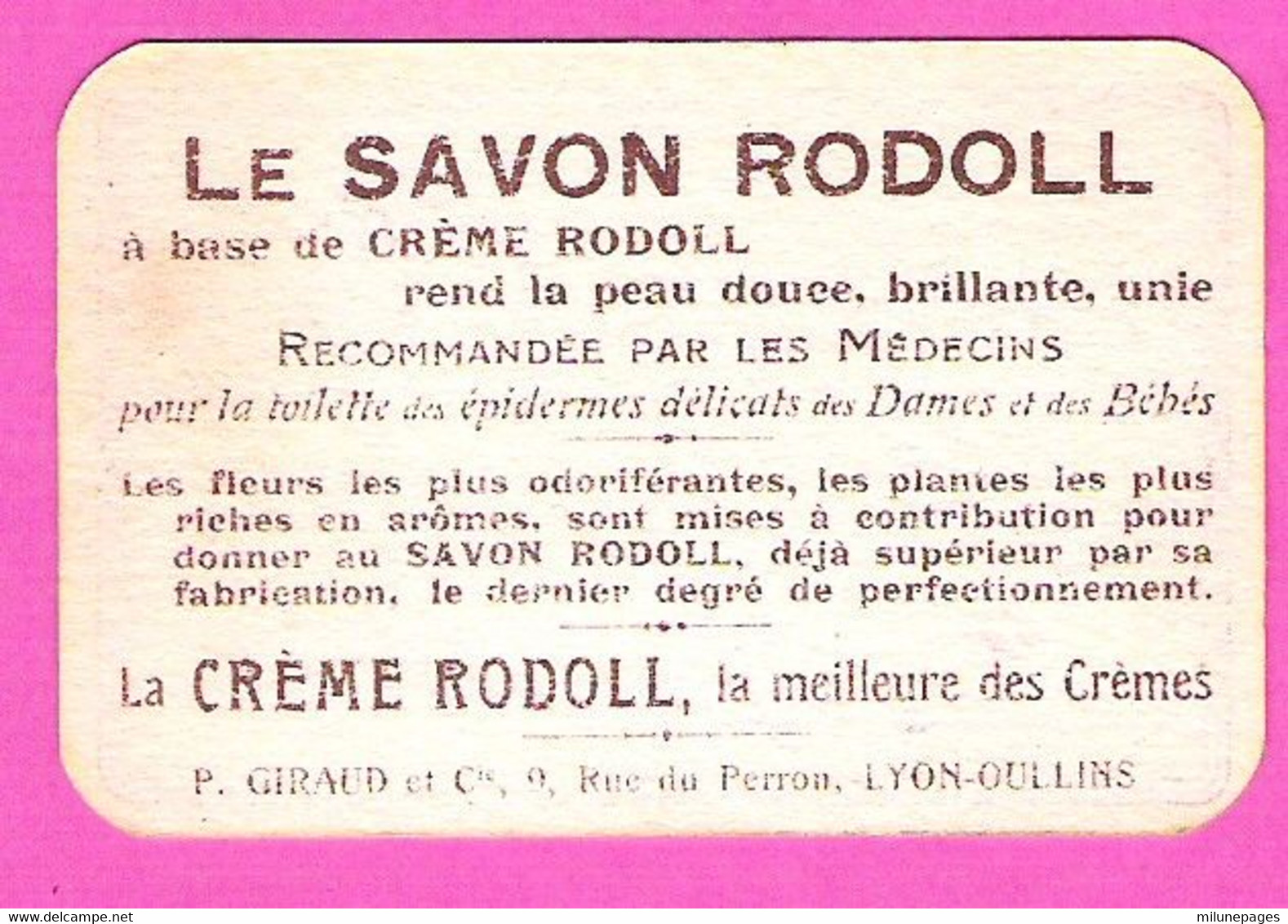 Petite Carte Parfumée Pour Le Savon Rodoll P.Girard à Oullins Bébé Tout Nu Tient Son Savon - Oud (tot 1960)