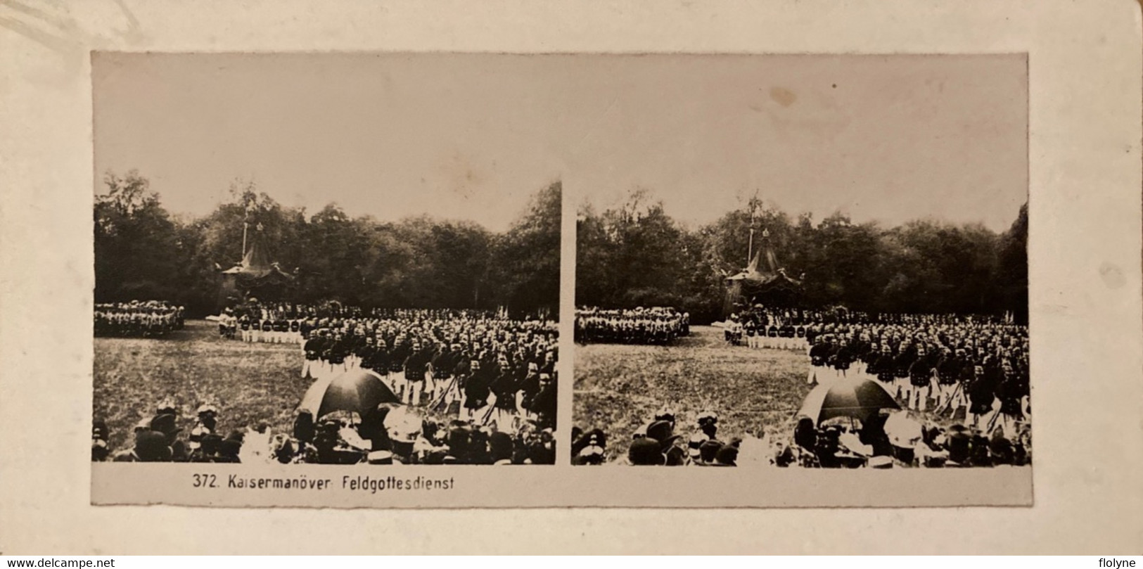 Militaria - Photo Stéréo Ancienne - Kaisermanöver Feldgottesdienst - Manœuvres Impériales Sur Terrain - Armée Allemande - Weltkrieg 1914-18