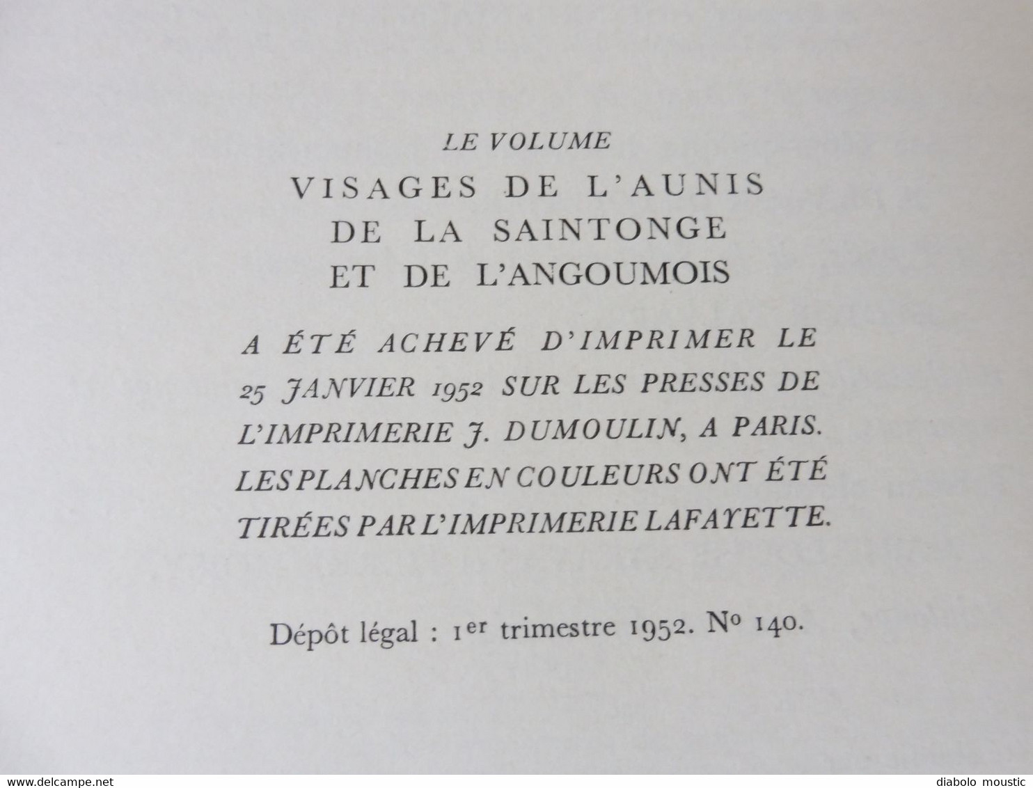 1952  AUNIS, SAINTONGE, ANGOUMOIS (La Rochelle,Île de Ré, Angoulême, St- Germain - de- Confolens, Etc); Célébrités; Arts