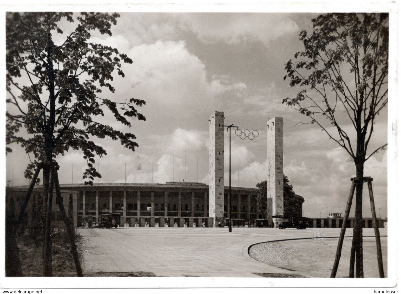 55087 - Deutsches Reich - 1936 - AnsKte "Eingang Zum Reichssportfeld", Gelaufen - Olympische Spiele