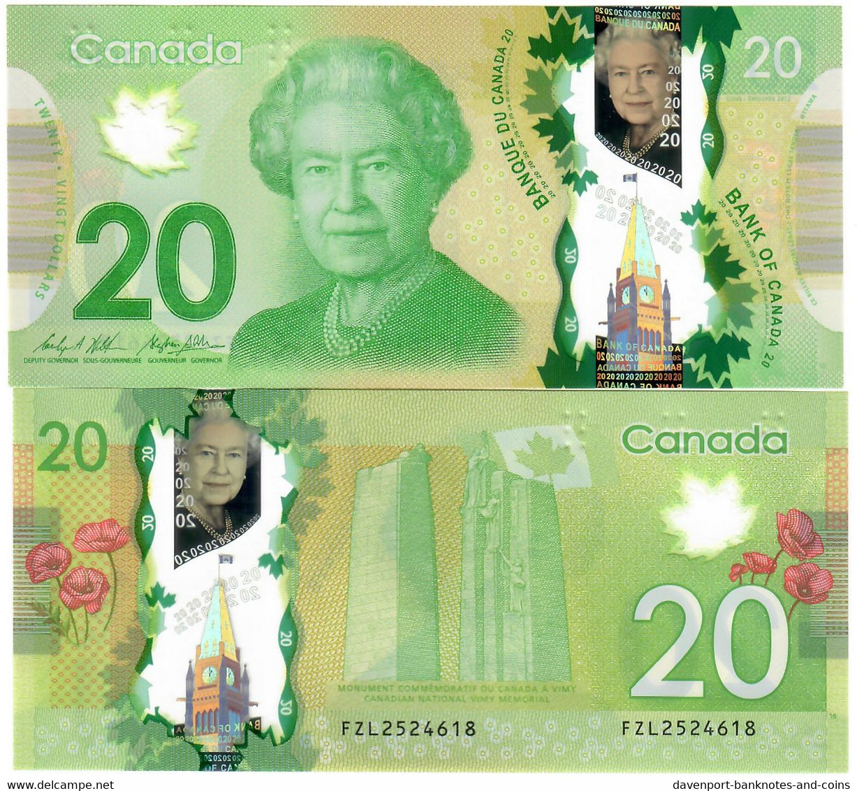 Canada 20 Dollars 2012 (2019) UNC "FZL" Wilkins/Poloz - Canada