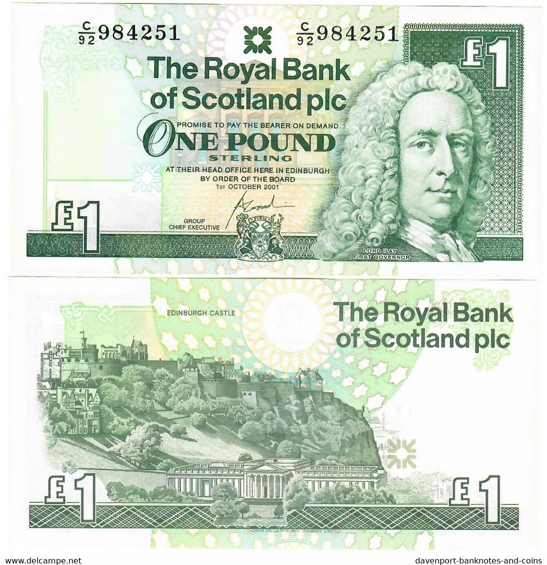 Scotland 1 Pound 2001 UNC Royal Bank Of Scotland - 1 Pound