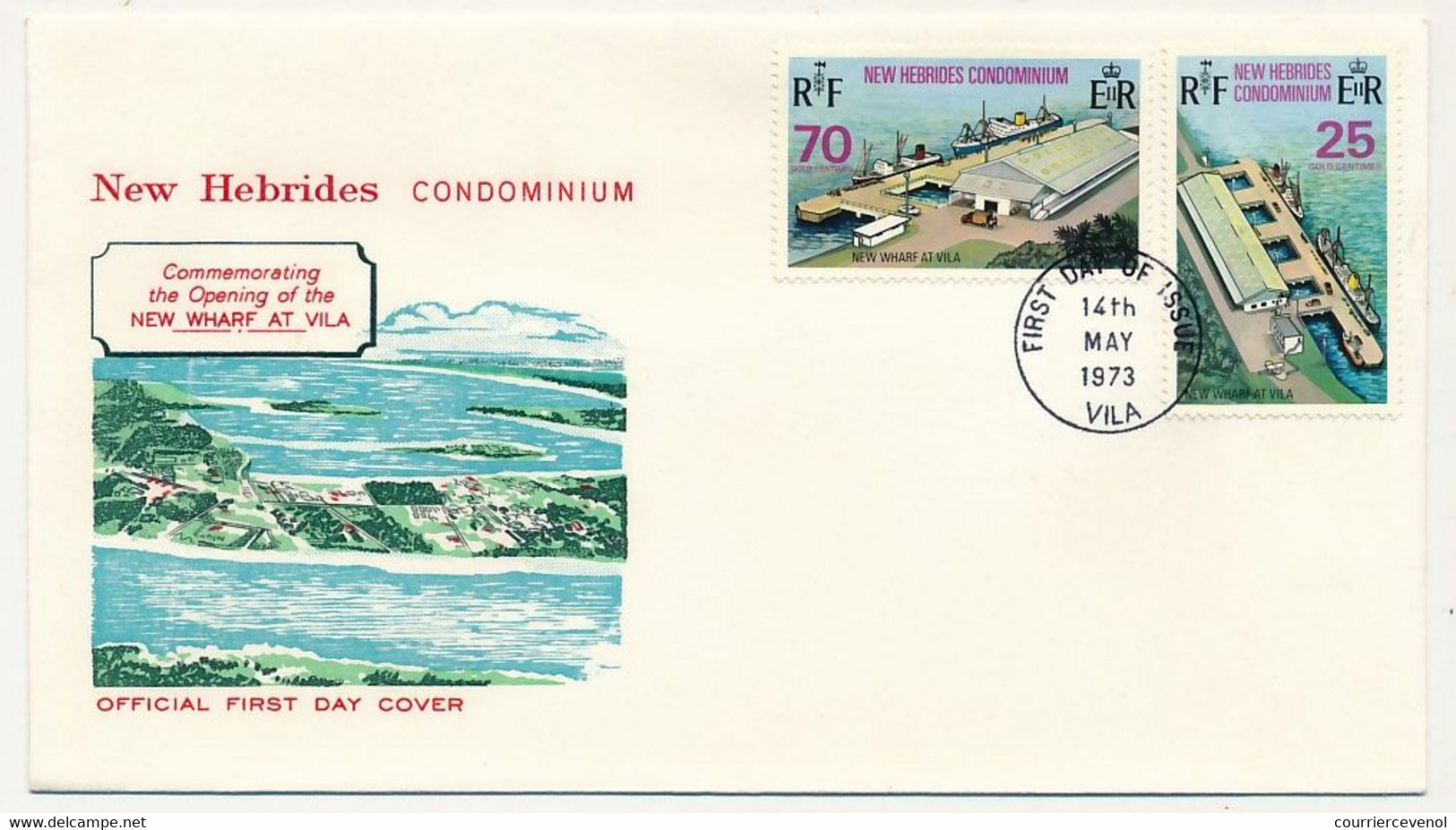 NOUVELLES HÉBRIDES - Enveloppe FDC 1er Jour - Nouveau Quai à Vila - VILA - 14 Mai 1973 - FDC