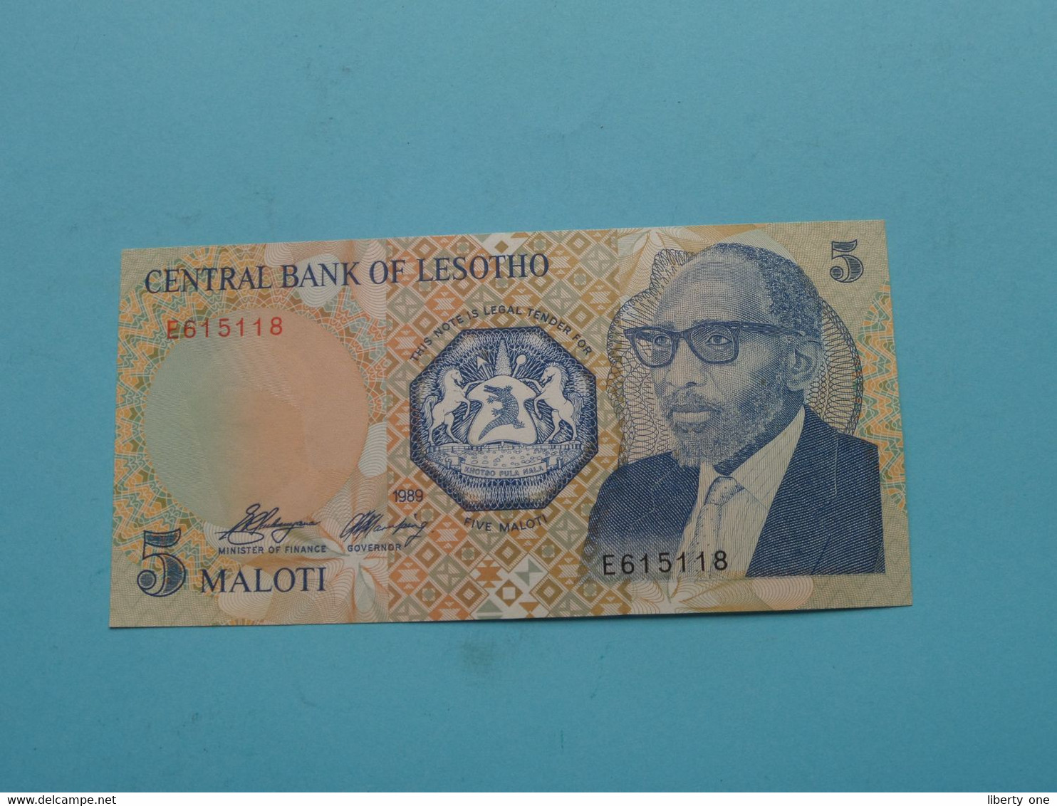 5 Maloti ( E615118 ) Central Bank Of LESOTHO - 1989 ( For Grade See SCANS ) UNC ! - Lesoto