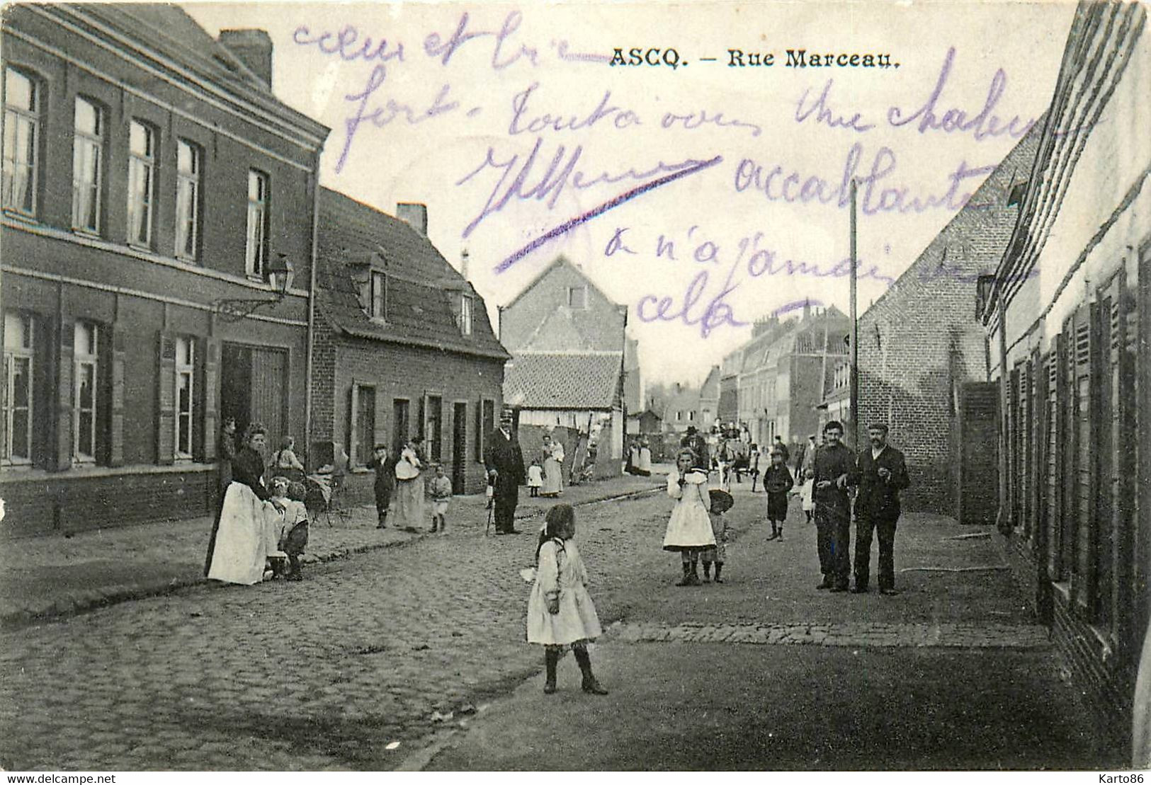 Ascq * La Rue Marceau * Villageois - Villeneuve D'Ascq