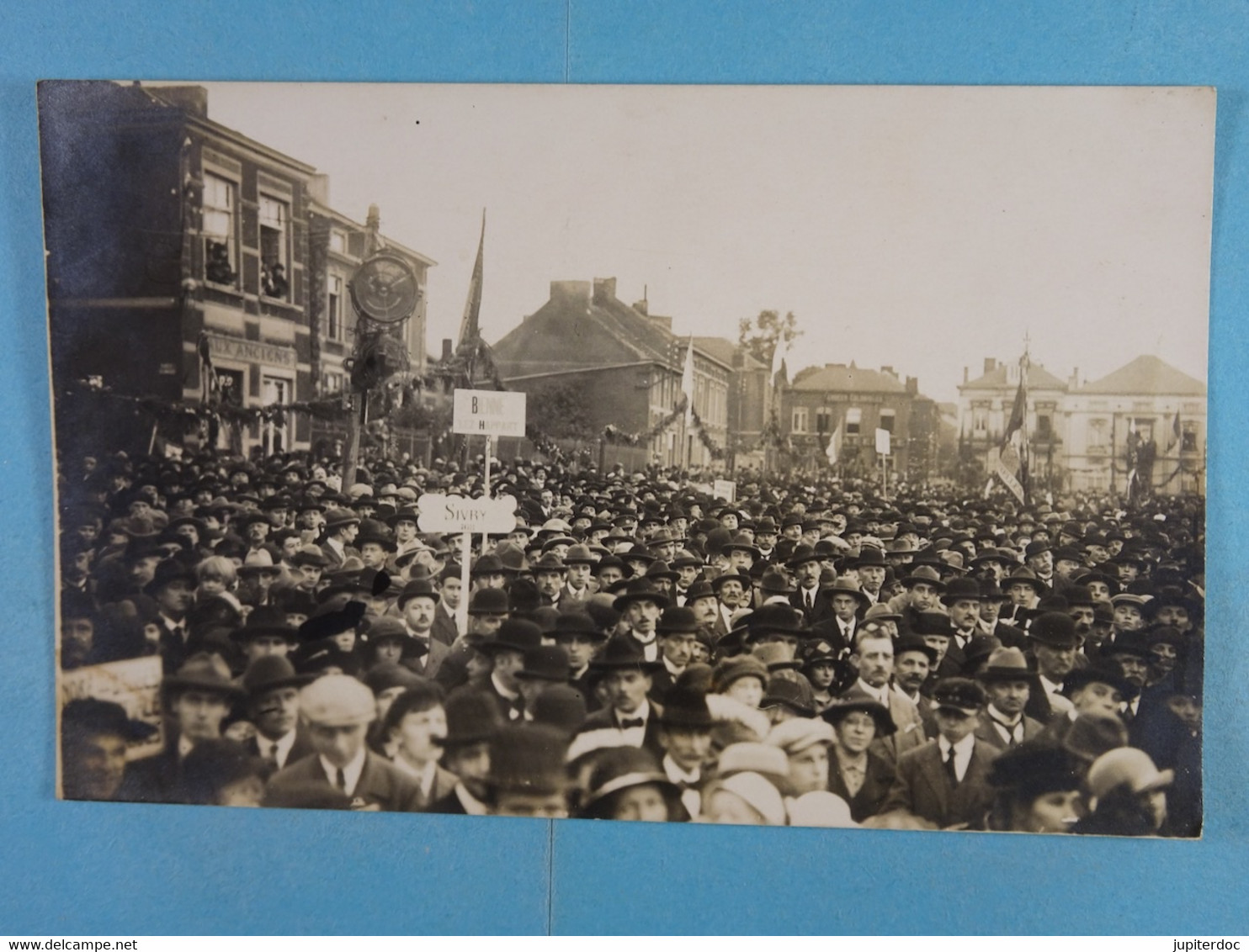 Carte Photo à Situer Un Groupe De Sivry Et Un De Bienne-lez-Happart (Photographe De Marcinelle) - Sivry-Rance