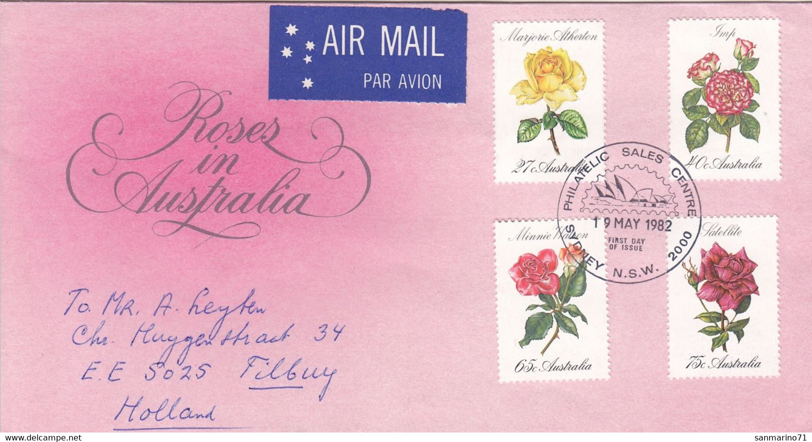 AUSTRALIA FDC 789-792,roses - Storia Postale