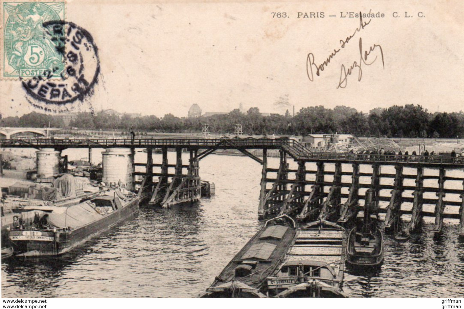 PARIS L'ESTACADE 1906 TBE - Le Anse Della Senna