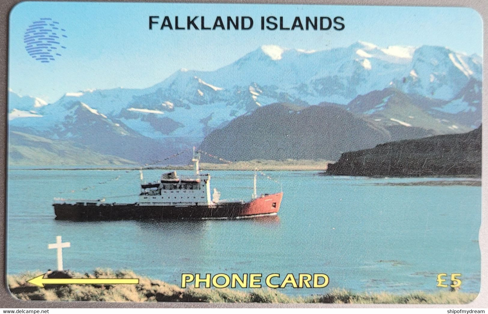 Falklands. 5CWFA. The British Antartic Survey's RRS Bransfield Ship. - Falklandeilanden