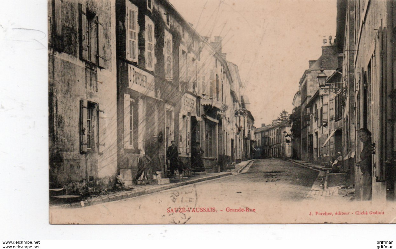 SAUZE VAUSSAIS GRANDE RUE 1912 - Sauze Vaussais