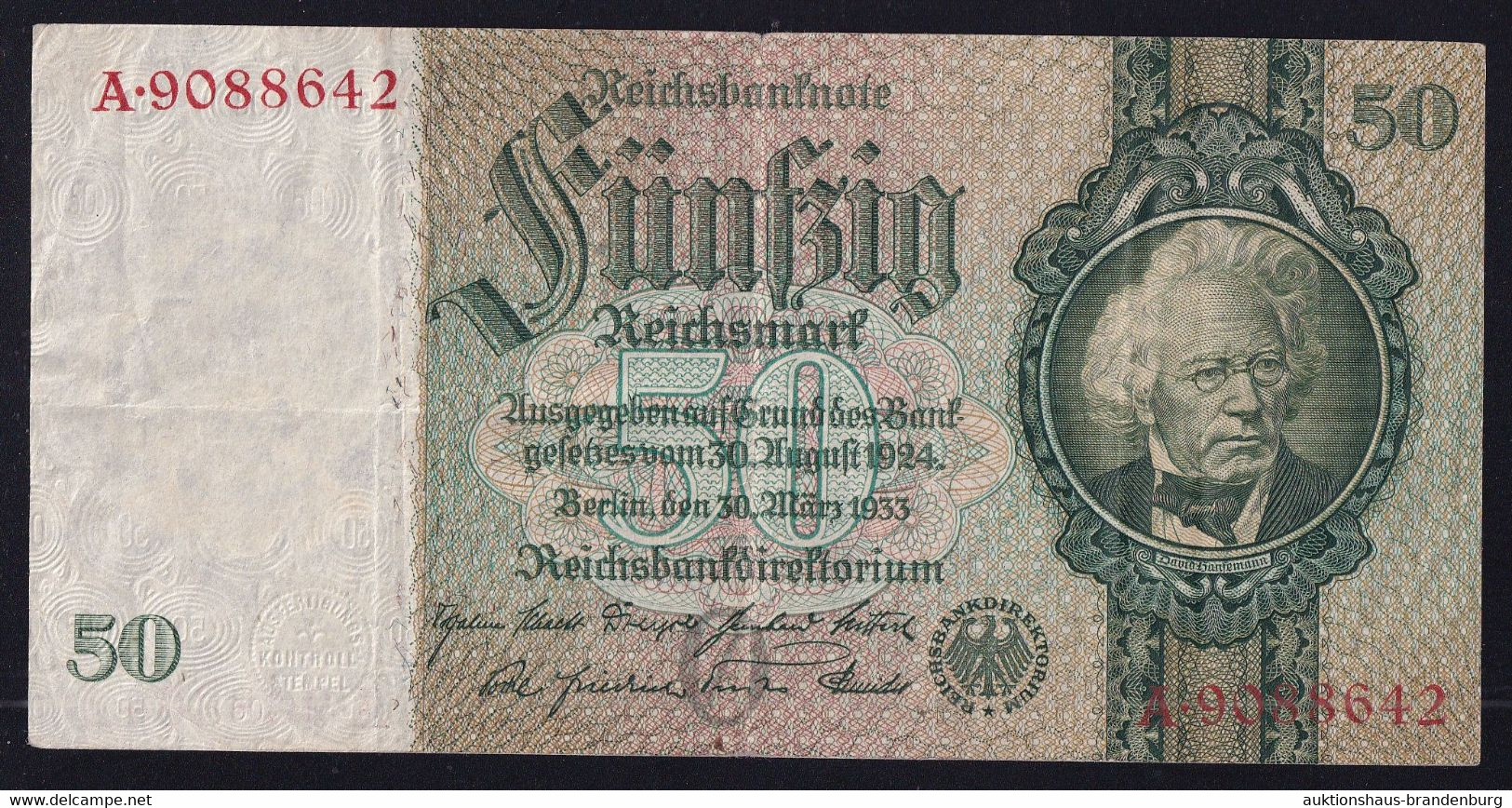 50 Reichsmark 30.3.1933 - Serie O/A - Reichsbank (DEU-210a) - 50 Mark