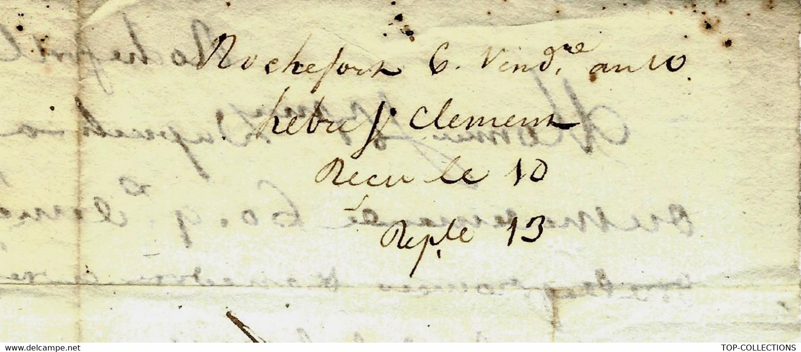 1801 LETTRE Par Hebre St Clement à Rochefort Pour Dupuch à Bordeaux APPROVISIONNEMENT MARINE  MECHE DE GUERRE V.HIST. - 1800 – 1899