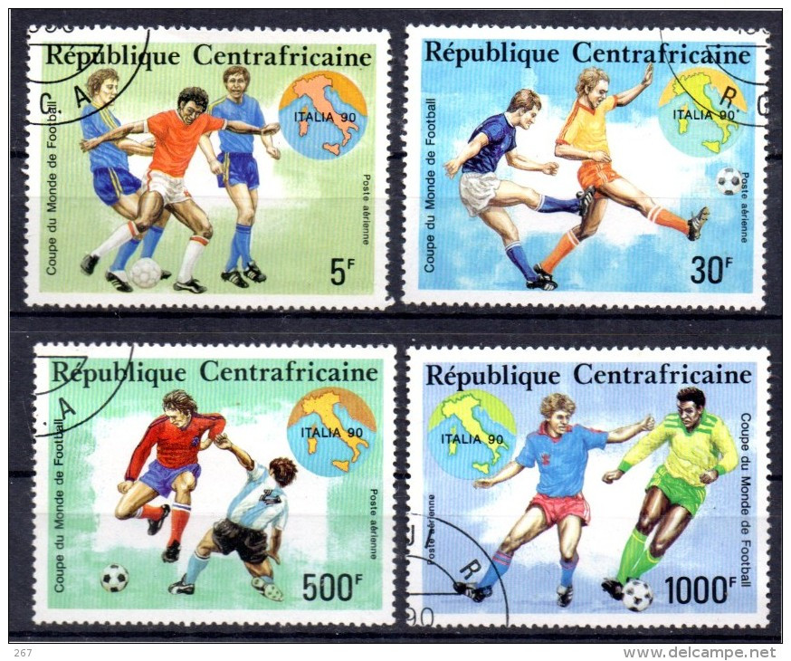 CENTRAFRIQUE   PA 397/00   Oblitere ( Cote 3.75e )  Cup 1990  Football  Soccer Fussball - 1990 – Italie