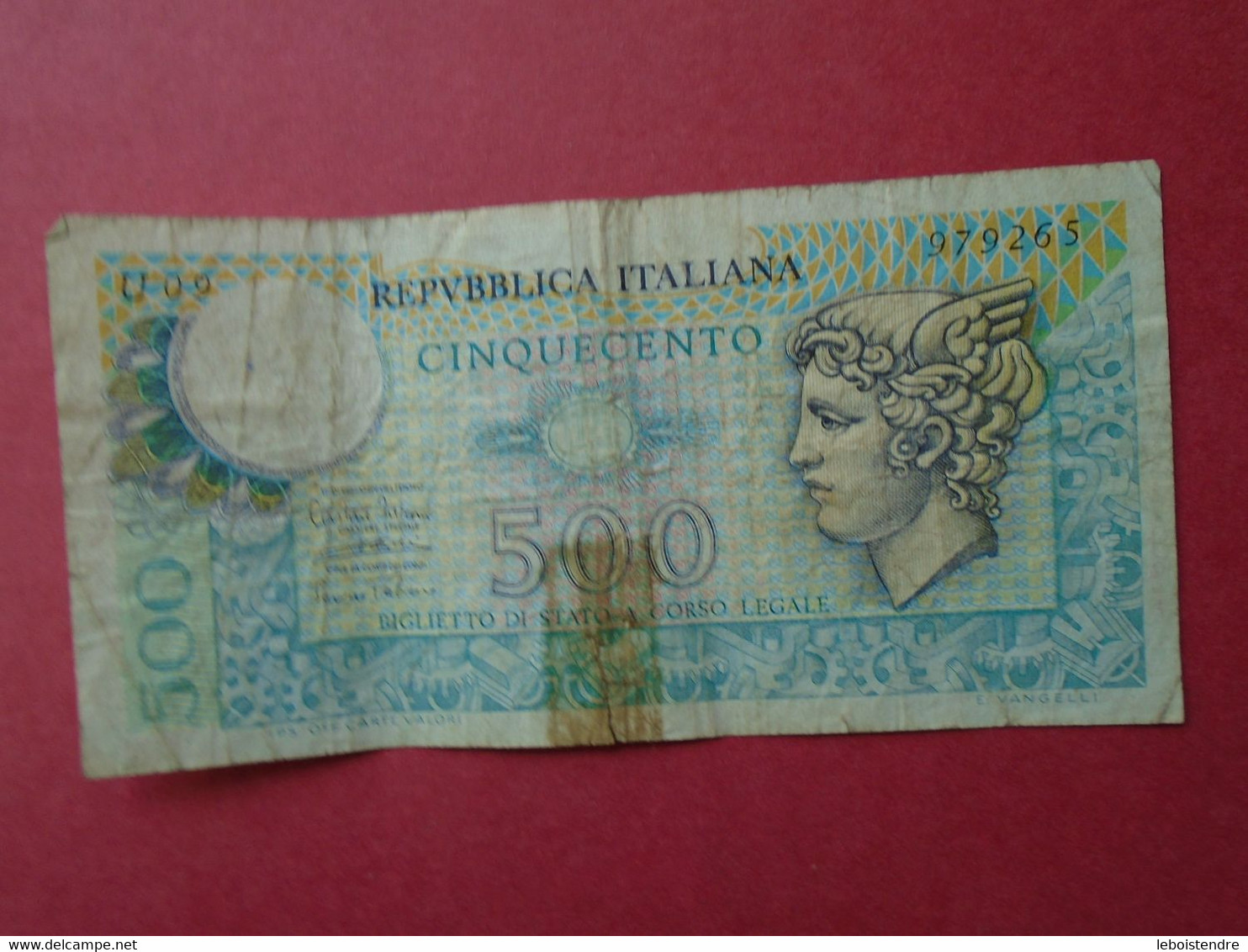 1 BILLET    LIRE CINQUECENTO  500 REPUBBLICA ITALIANA - 500 Lire