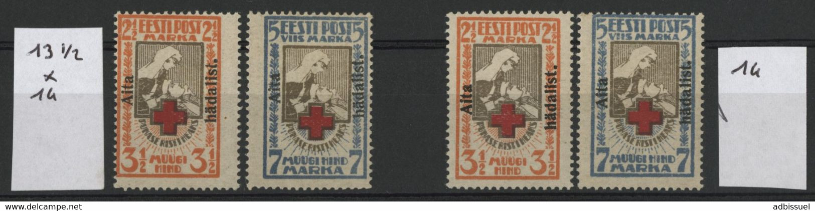 ESTONIE N° 67 + 68 + 67a + 68a Cote 290 € Croix Rouge Surchargés, Dentelés 14 Et 13 1/2 X 14, Neufs * (MH) TB - Estonia