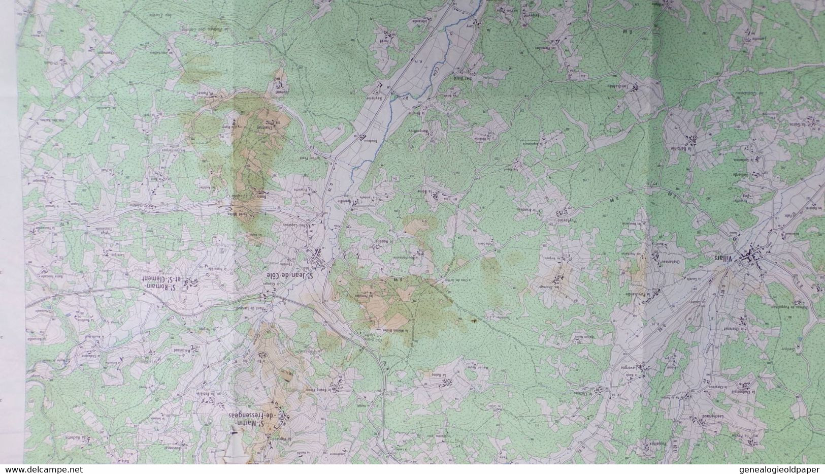 24-THIVIERS-CARTE GEOGRAPHIQUE 1967-ST SAINT JEAN DE COLE-ST PIERRE-VAUNAC-ST ROMAIN ST CLEMENT-CHAPELLE FAUCHER-VILLARS - Topographical Maps