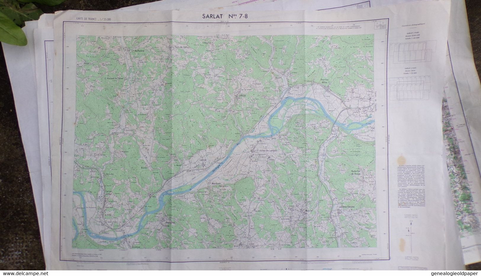 24- SARLAT CANEDA -CARTE GEOGRAPHIQUE 1969-CARSAC AILLAC-CALVIAC-NADAILLAC ROUGE-CARLUX-STE MONDANE-MASCLAT-SIMEYROLS- - Cartes Topographiques