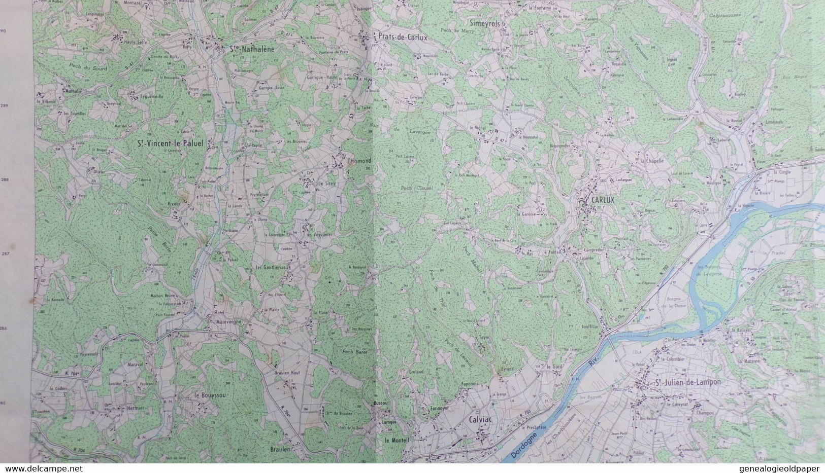 24- SARLAT CANEDA -CARTE GEOGRAPHIQUE 1969-CARSAC AILLAC-CALVIAC-NADAILLAC ROUGE-CARLUX-STE MONDANE-MASCLAT-SIMEYROLS- - Topographical Maps