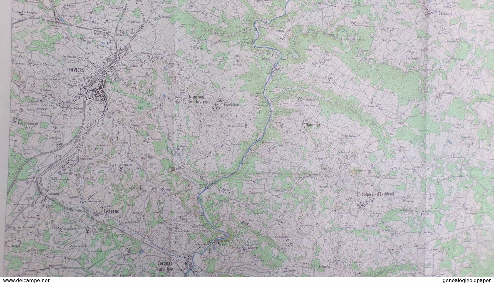 24- THIVIERS -CARTE GEOGRAPHIQUE 1967-NANTHEUIL-NANTHIAT-ST SAINT SULPICE EXCIDEUIL-CLERMONT-SARRAZAC-EYZERAC-CORGNAC - Topographical Maps