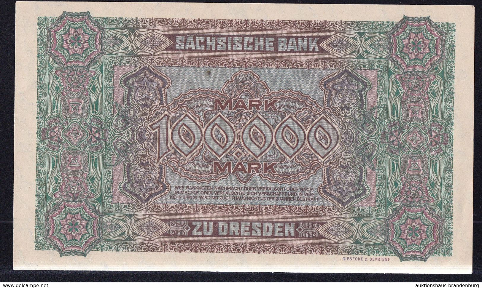 Dresden: 100.000 Mark 2.7.1923 - Sächsische Bank (SAX-15) - Sin Clasificación