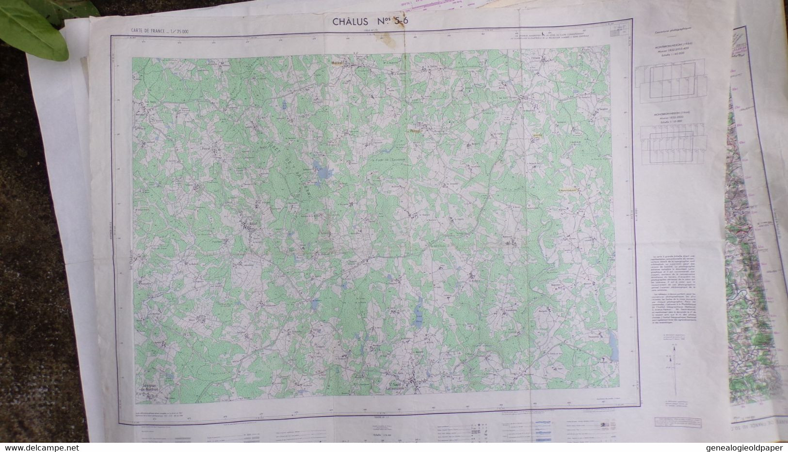 87-CHALUS-CARTE GEOGRAPHIQUE 1967-PENSOL-ABJAT-MARVAL-ST SAINT SAUD LACOUSSIERE-GRANDCOING-FARGEAS-DAVIGNAC NONTRON - Mapas Topográficas