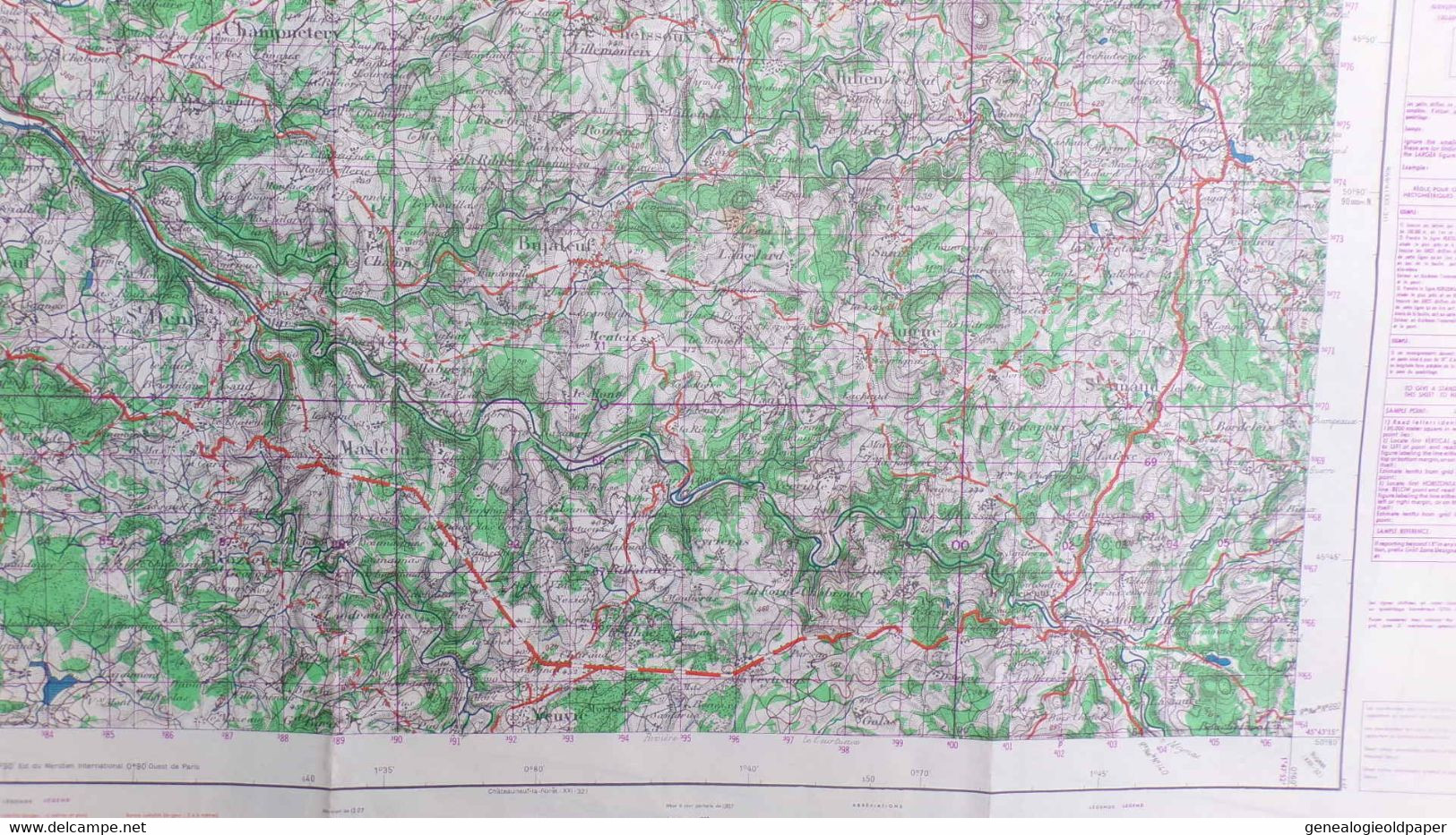 87-23-ST SAINT LEONARD NOBLAT-CARTE GEOGRAPHIQUE 1959-MOISSANNE-AURIAT-MASLEON-EYBOULEUF-CHEISSOUX-ST MOREIL-JUNIEN - Topographische Kaarten
