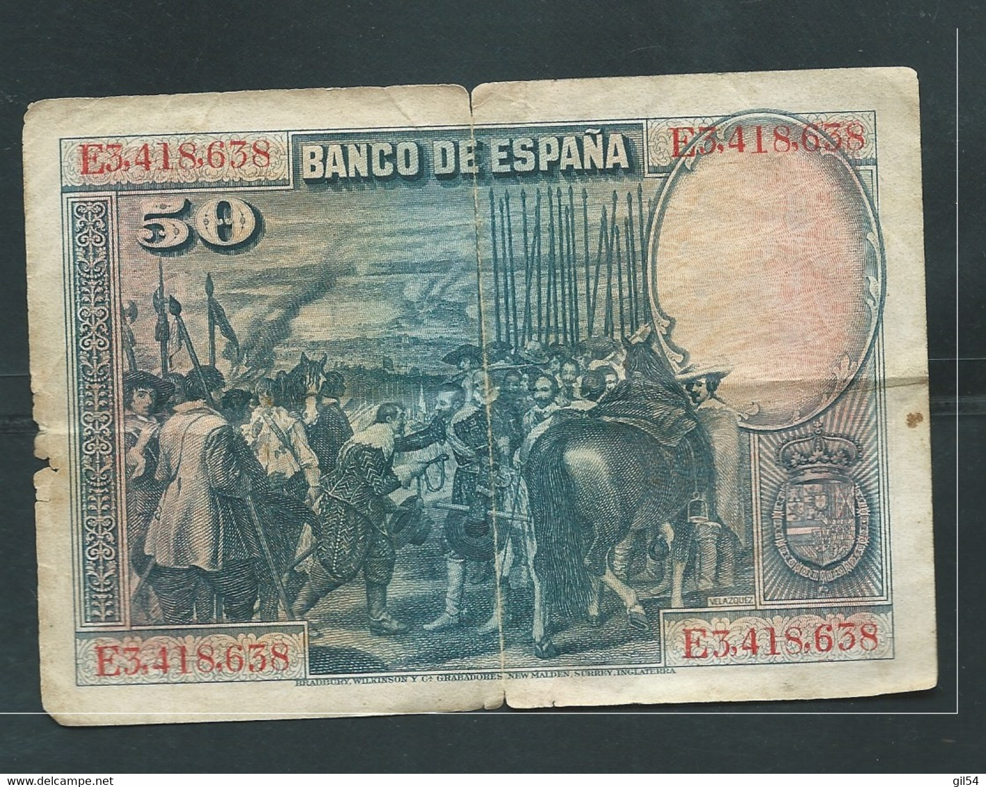 BILLET 100 PESETAS DU 15 AOUT 1928 .  E3.418.638 . SCANS RECTO VERSO - Laura 8202 - 50 Pesetas