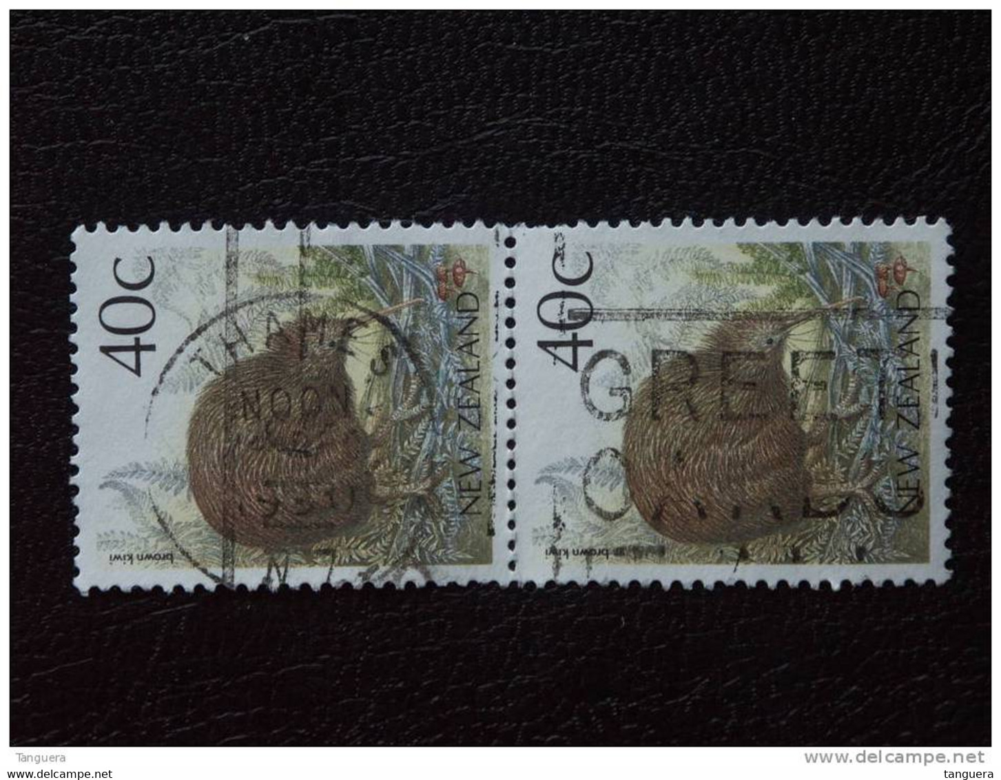 Nieuw-Zeeland Nouvelle-Zélande New Zealand  Brown Kiwi  2x Yv 1014 O - Kiwis