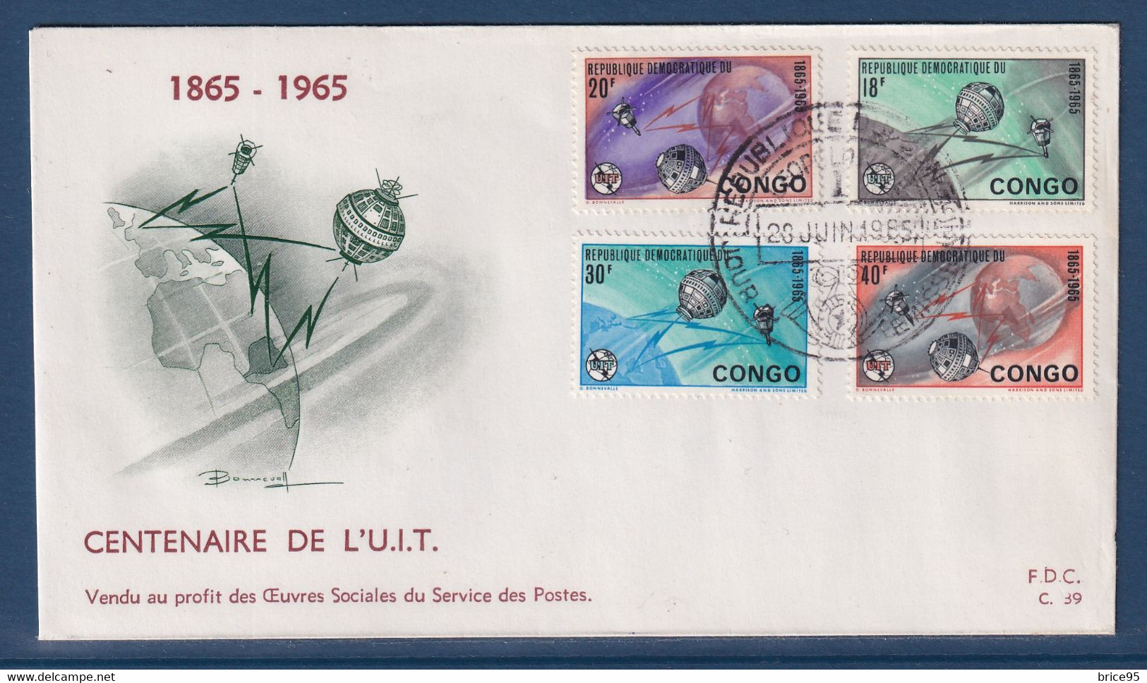 ⭐ Congo - FDC - Premier Jour - Centenaire De L'UIT - 1965 ⭐ - FDC