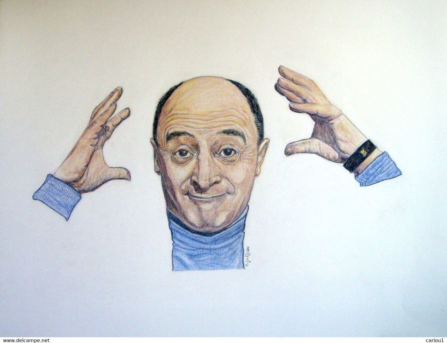 C1 DESSIN Couleurs MICHEL AUDIARD Jullian GRAND FORMAT 50 X 65 Cm - Dessins