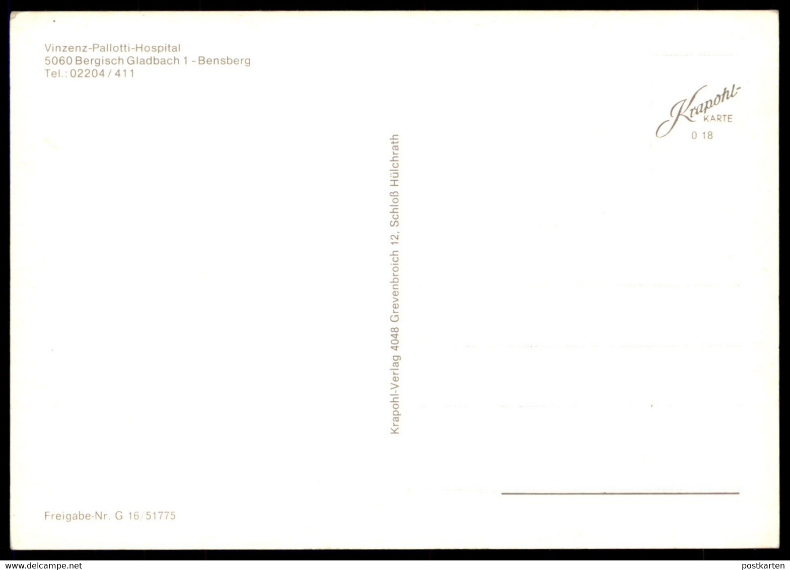 ÄLTERE POSTKARTE BERGISCH GLADBACH VINZENZ PALLOTTI HOSPITAL BENSBERG KLINIK KRANKENHAUS Ansichtskarte Postcard Cpa AK - Bergisch Gladbach