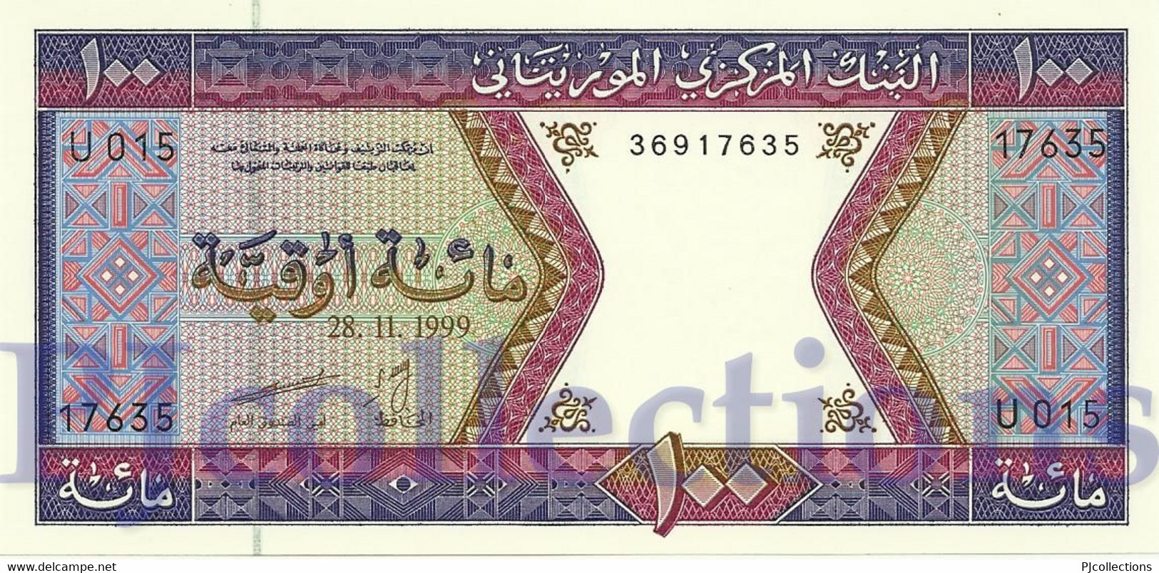 MAURITANIA 100 OUGUIYA 1999 PICK 4i UNC - Mauritanie