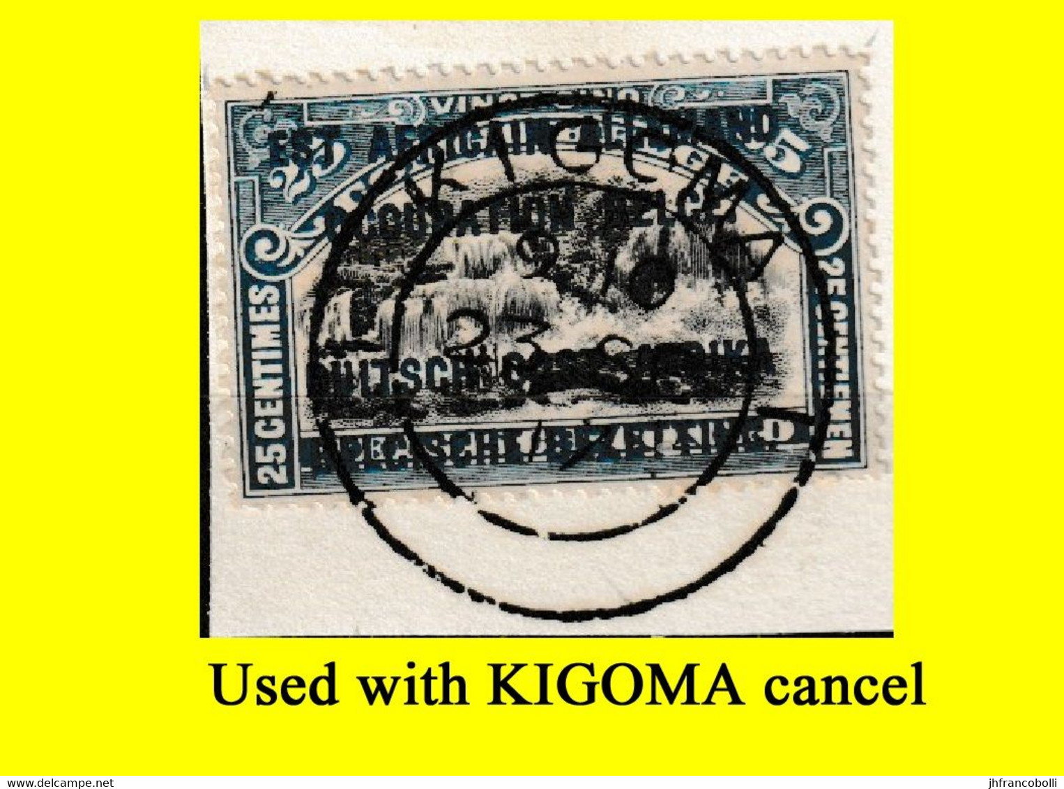 1916 (°) RUANDA-URUNDI USED RU 031 MILITARY CENTRAL CANCEL (double Circle) DATED 23 SEPTEMBER 1919 - Gebraucht