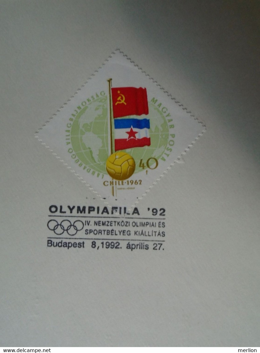 D191004    Hungary   1992  Commemorative Handstamp On A Sheet Of Paper  - Olympiafila '92  Sport Stamp Exhibition - Sonstige & Ohne Zuordnung