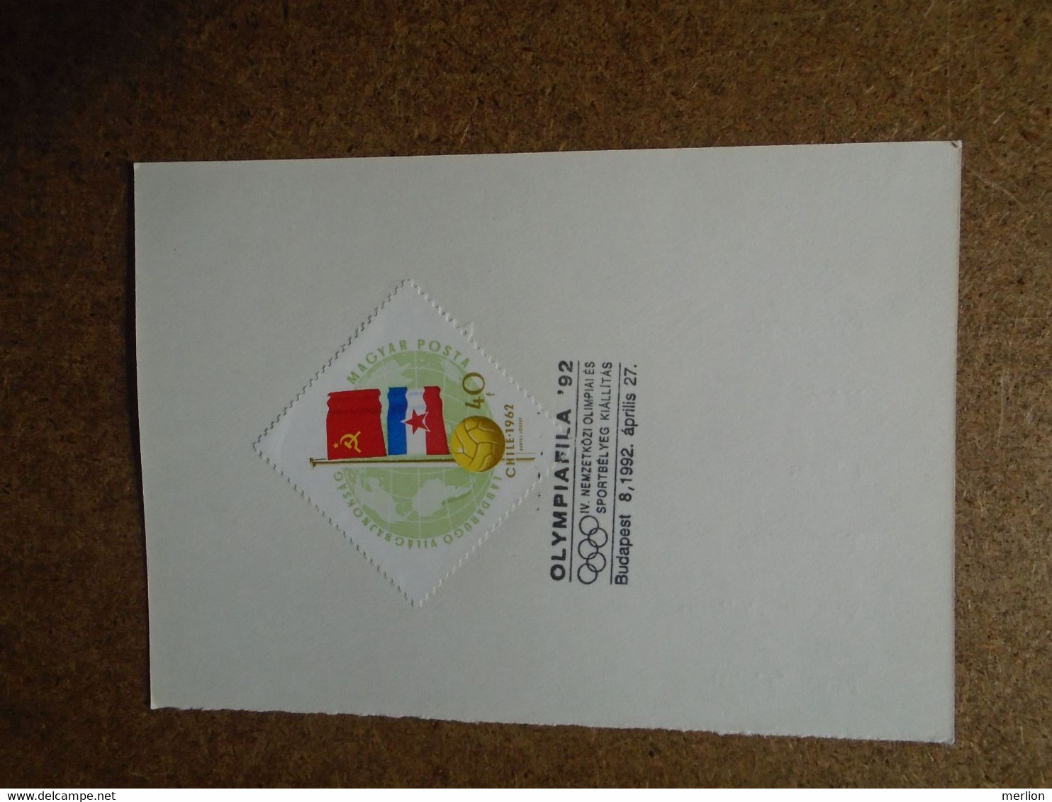 D191004    Hungary   1992  Commemorative Handstamp On A Sheet Of Paper  - Olympiafila '92  Sport Stamp Exhibition - Other & Unclassified