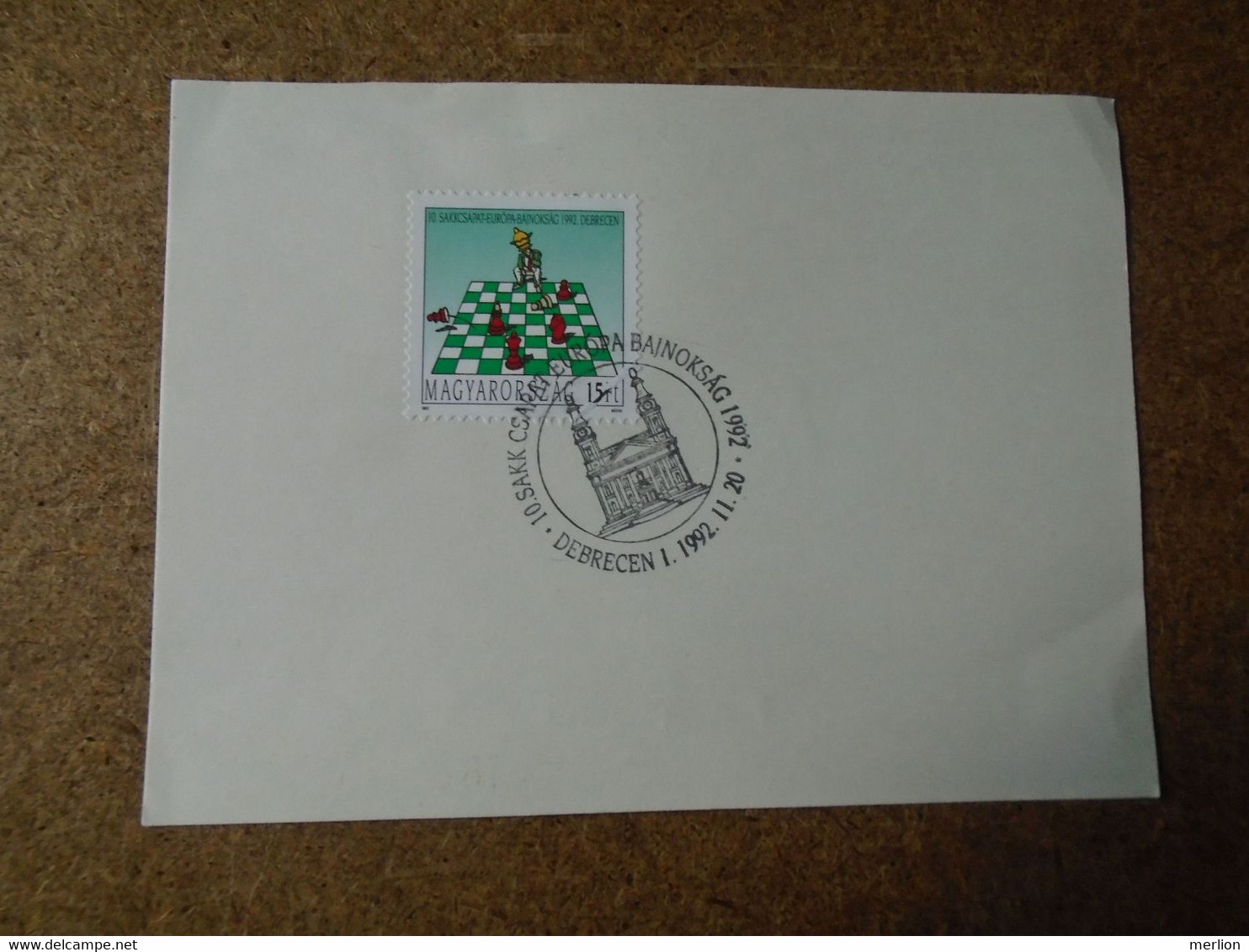 D191009      Hungary   1992  Commemorative Handstamp On A Sheet Of Paper  Chess Team European Championship Debrecen - Autres & Non Classés