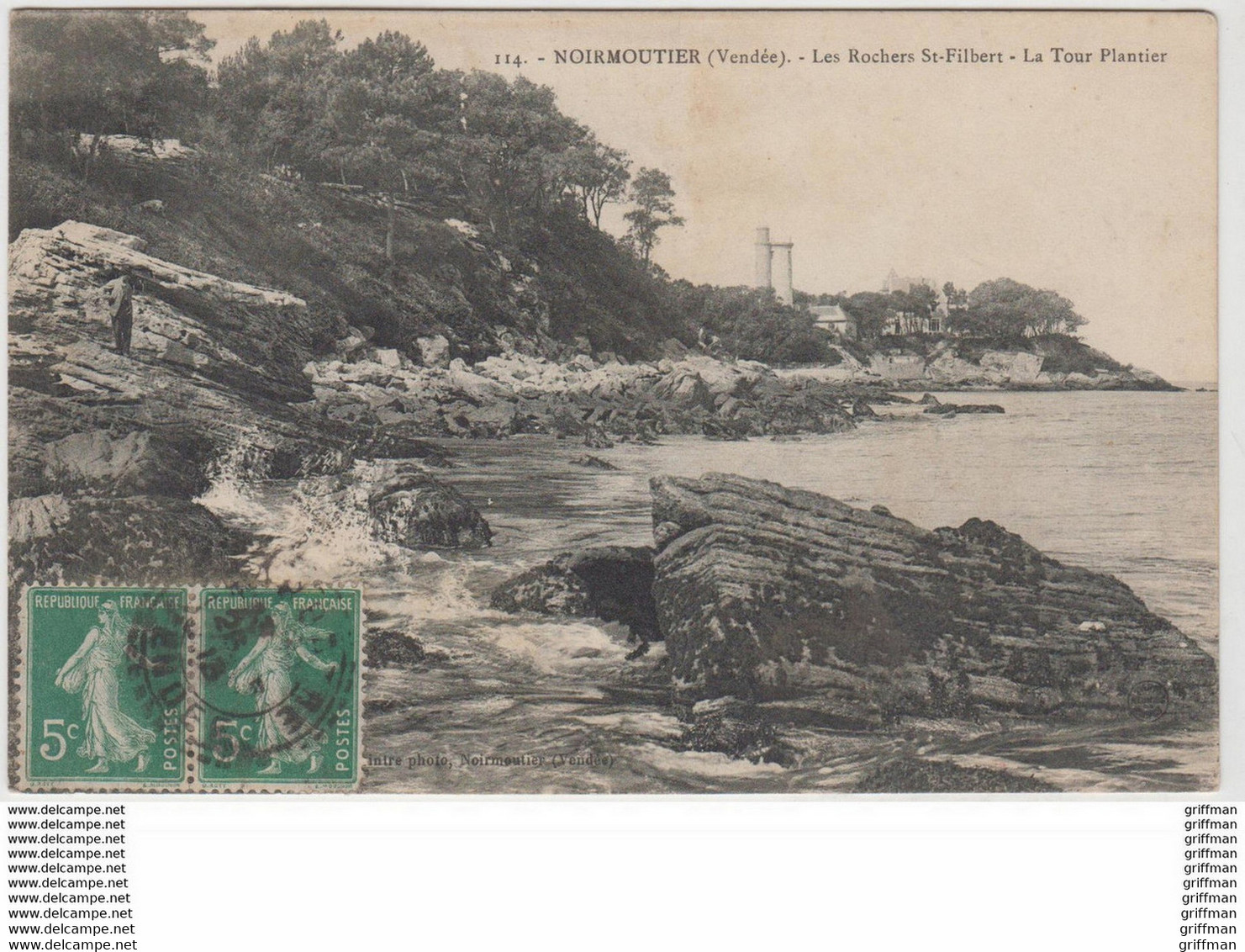 NOIRMOUTIER LES ROCHERS SAINT FILBERT LA TOUR PLANTIER 1913 TBE - Noirmoutier