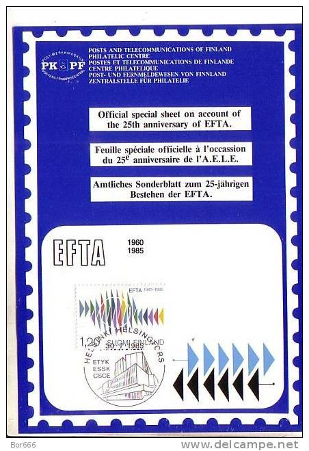 GOOD FINLAND Card 1985 - EFTA Special Stamped - Covers & Documents