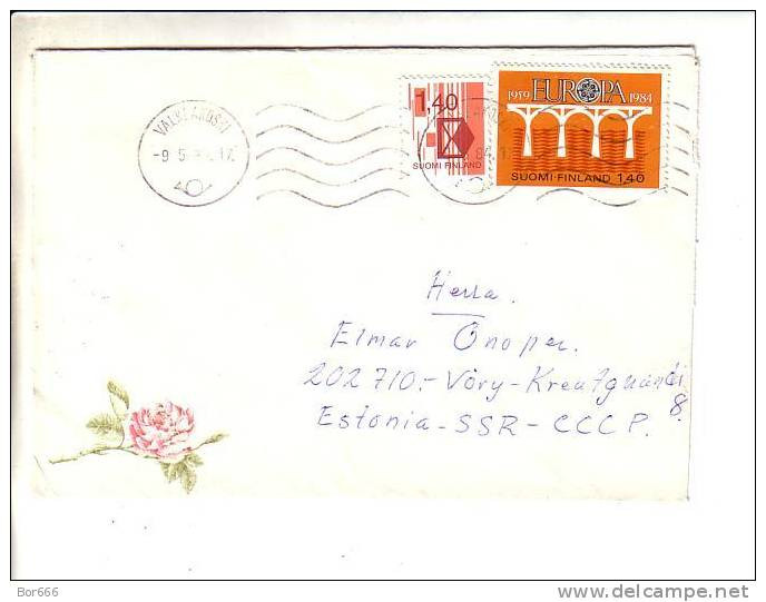 GOOD FINLAND Postal Cover To ESTONIA 1984 - Good Stamped: Europa - Covers & Documents