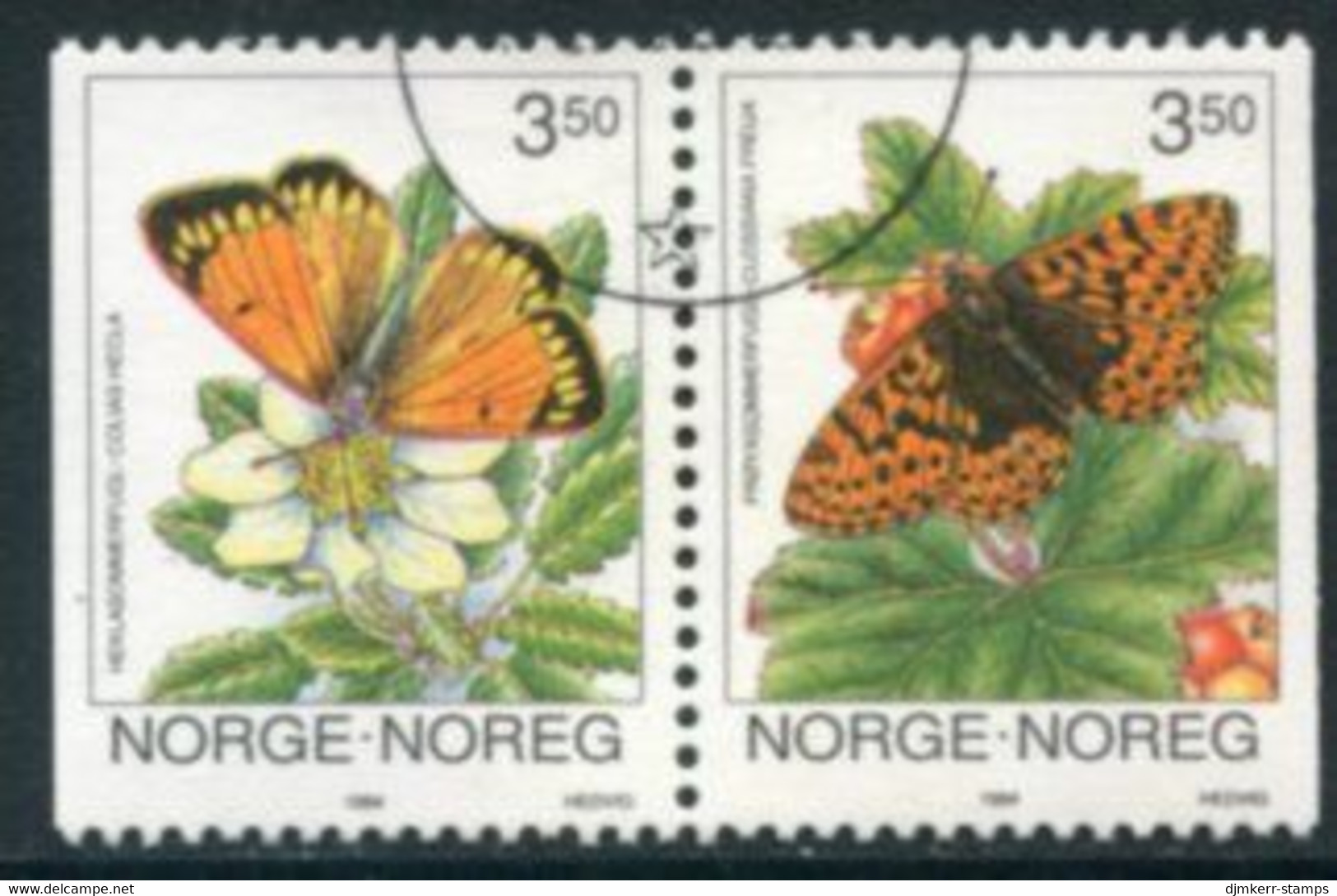 NORWAY 1994 Butterflies Used.   Michel 1143-44 - Usati